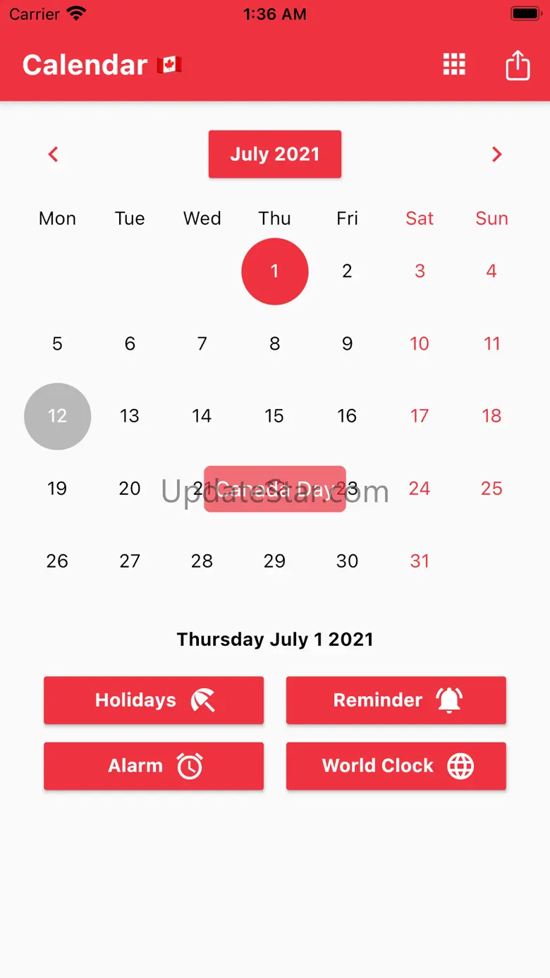 Canadian Calendar 2024 6.6.72