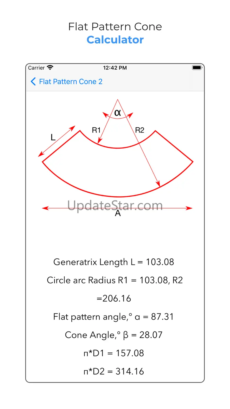 Flat pattern cone calculator 3.5