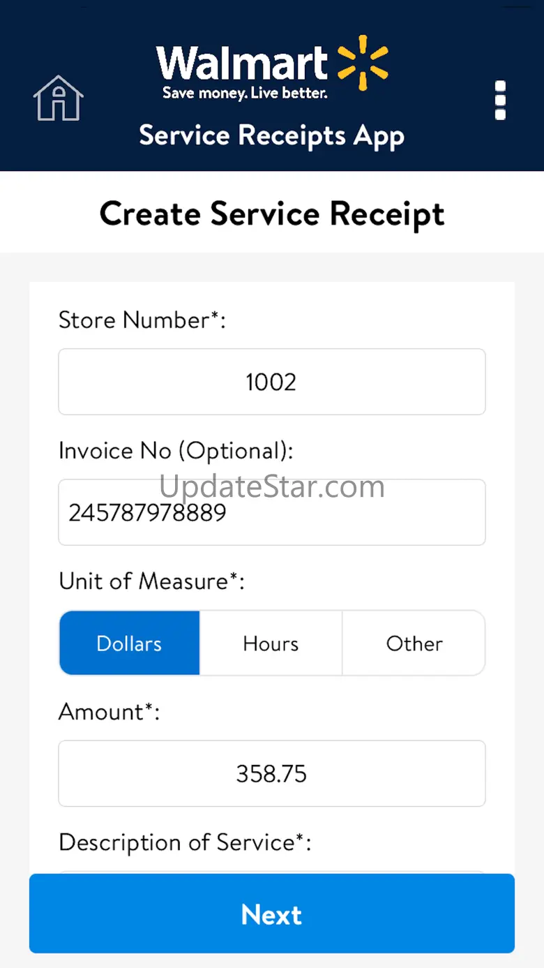 Walmart - Service Receipts 1.0.59